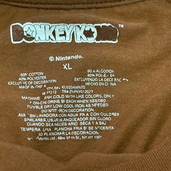~~Donkey Kong Shirt Nintendo All Over Print 2 Sided Diddy Kong Size XL Brown * - Picture 4 of 5